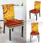 Chinese Ox Zodiac Symbol Print Dining Chair Slipcover