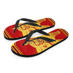 Chinese Ox Zodiac Symbol Print Flip Flops