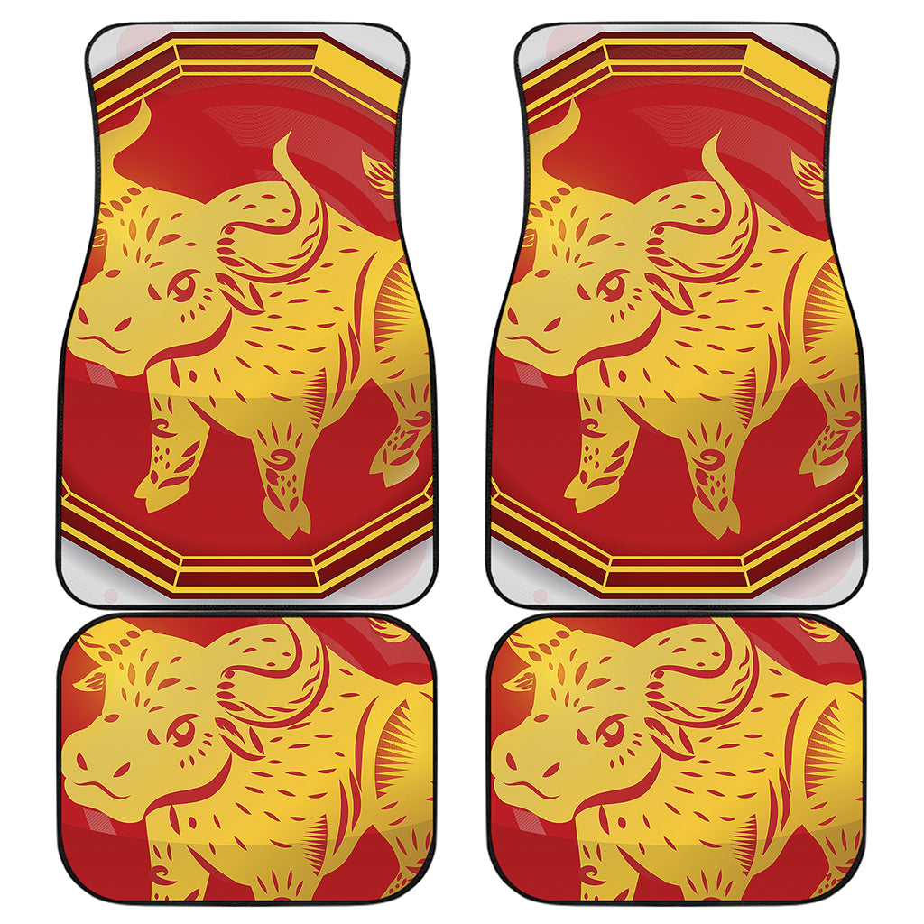 Chinese Ox Zodiac Symbol Print Front and Back Car Floor Mats