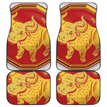 Chinese Ox Zodiac Symbol Print Front and Back Car Floor Mats