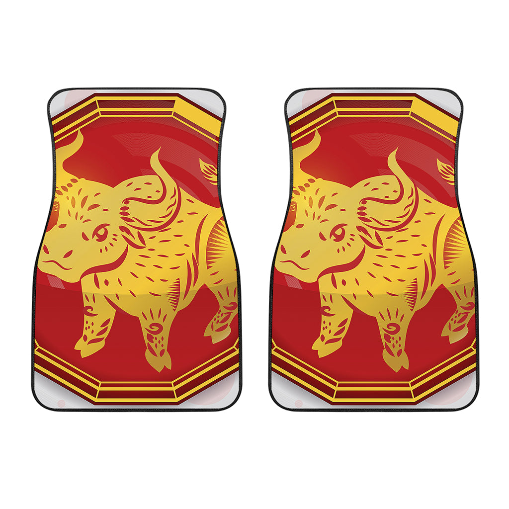Chinese Ox Zodiac Symbol Print Front Car Floor Mats
