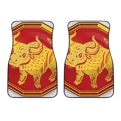 Chinese Ox Zodiac Symbol Print Front Car Floor Mats