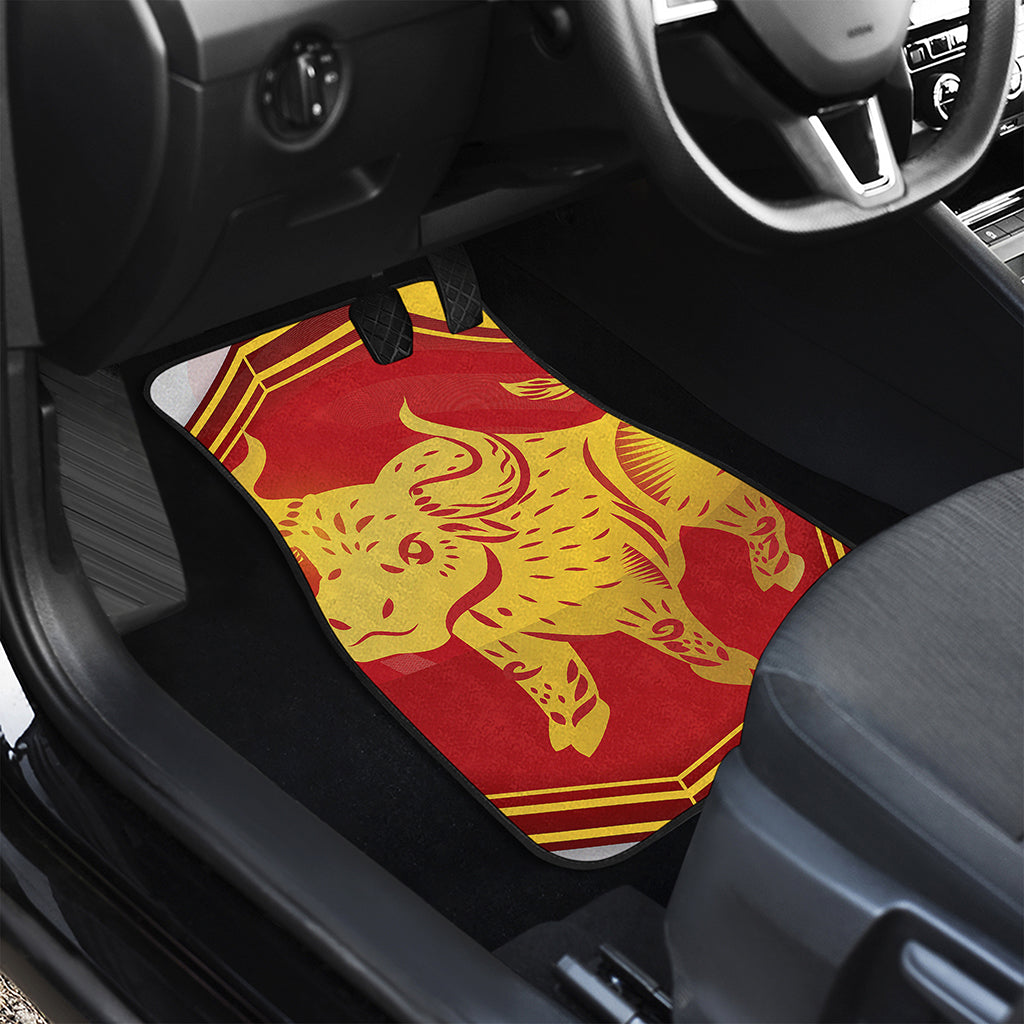 Chinese Ox Zodiac Symbol Print Front Car Floor Mats