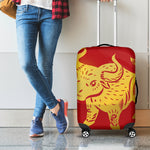 Chinese Ox Zodiac Symbol Print Luggage Cover