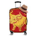 Chinese Ox Zodiac Symbol Print Luggage Cover
