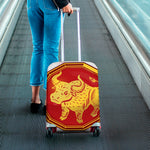 Chinese Ox Zodiac Symbol Print Luggage Cover