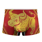 Chinese Ox Zodiac Symbol Print Men's Boxer Briefs