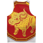 Chinese Ox Zodiac Symbol Print Men's Tank Top