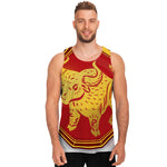 Chinese Ox Zodiac Symbol Print Men's Tank Top