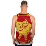 Chinese Ox Zodiac Symbol Print Men's Tank Top