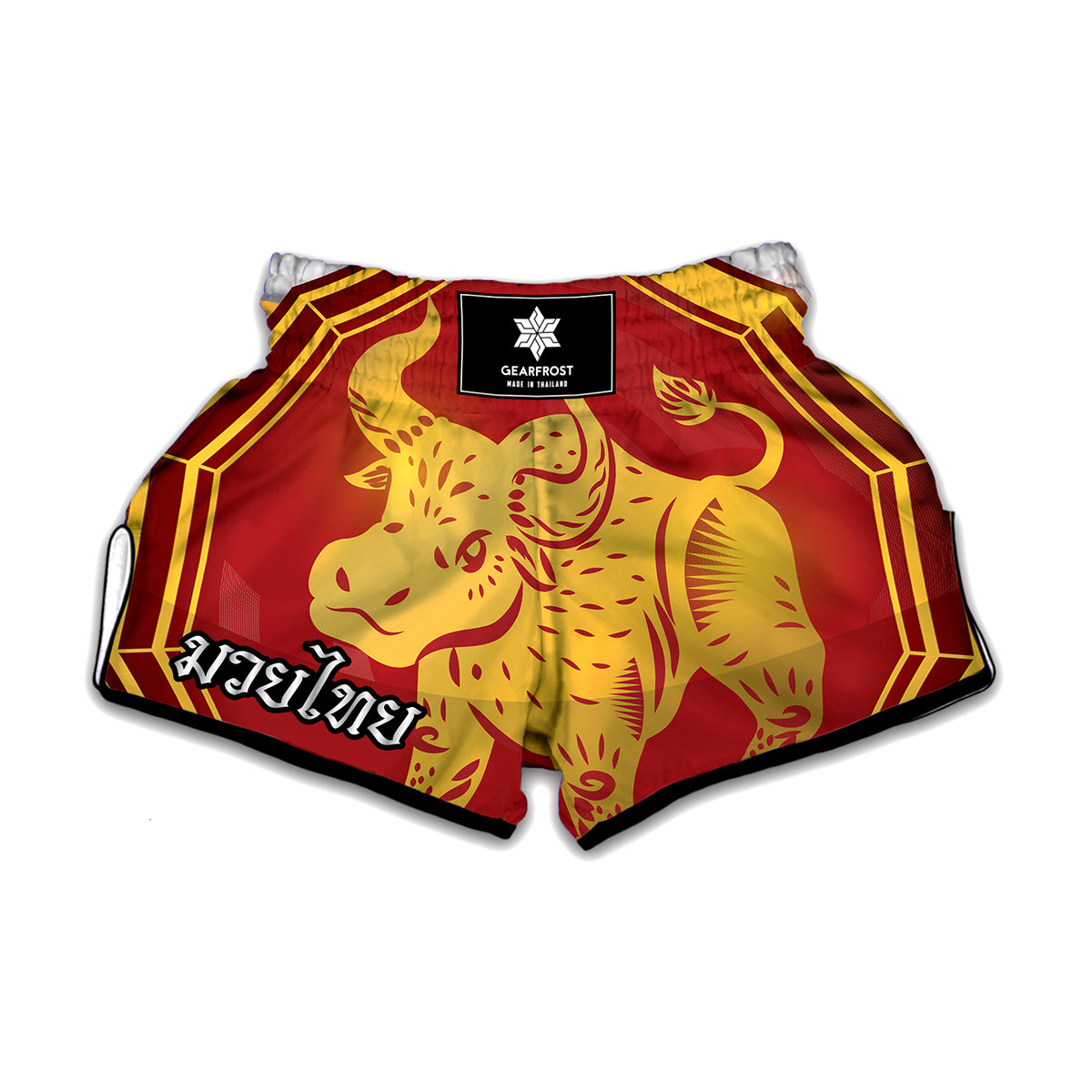 Chinese Ox Zodiac Symbol Print Muay Thai Boxing Shorts