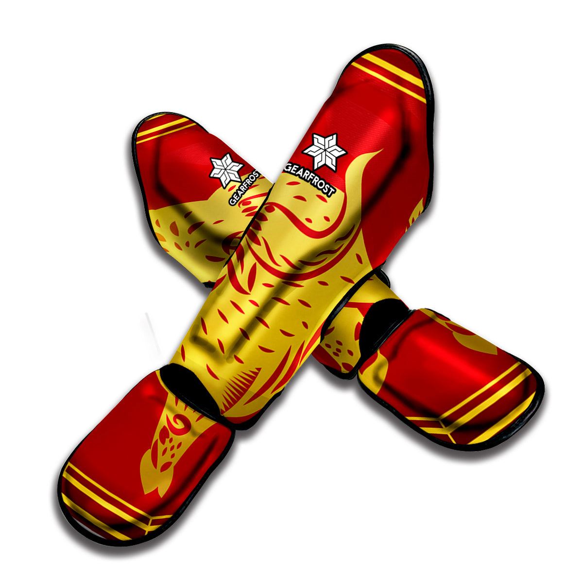Chinese Ox Zodiac Symbol Print Muay Thai Shin Guard
