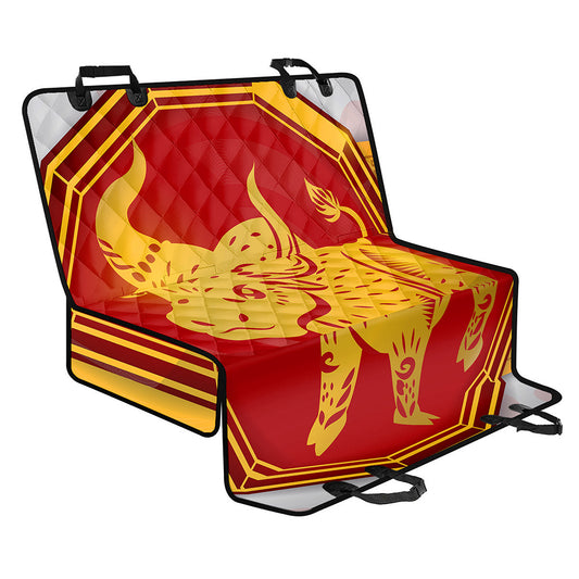 Chinese Ox Zodiac Symbol Print Pet Car Back Seat Cover