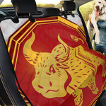 Chinese Ox Zodiac Symbol Print Pet Car Back Seat Cover