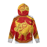 Chinese Ox Zodiac Symbol Print Pullover Hoodie