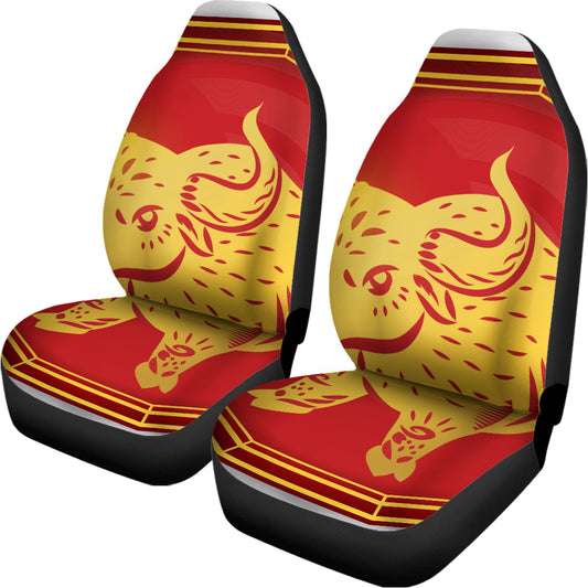 Chinese Ox Zodiac Symbol Print Universal Fit Car Seat Covers