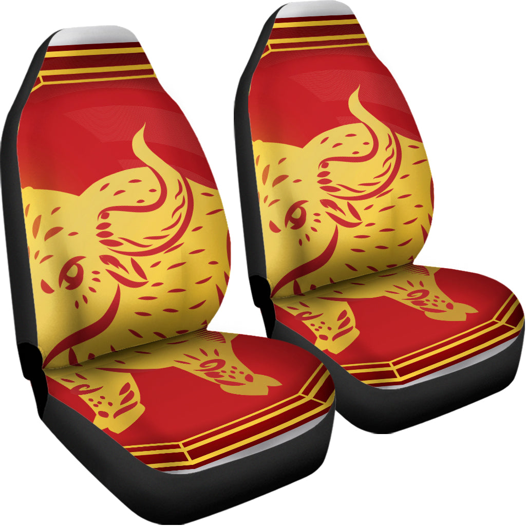 Chinese Ox Zodiac Symbol Print Universal Fit Car Seat Covers