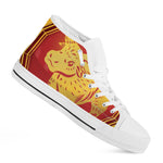 Chinese Ox Zodiac Symbol Print White High Top Shoes