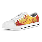 Chinese Ox Zodiac Symbol Print White Low Top Shoes