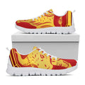 Chinese Ox Zodiac Symbol Print White Running Shoes