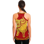 Chinese Ox Zodiac Symbol Print Women's Racerback Tank Top