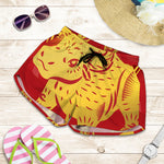 Chinese Ox Zodiac Symbol Print Women's Shorts