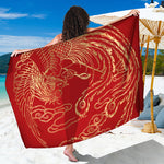Chinese Phoenix Print Beach Sarong Wrap