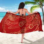 Chinese Phoenix Print Beach Sarong Wrap