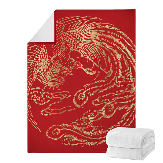 Chinese Phoenix Print Blanket
