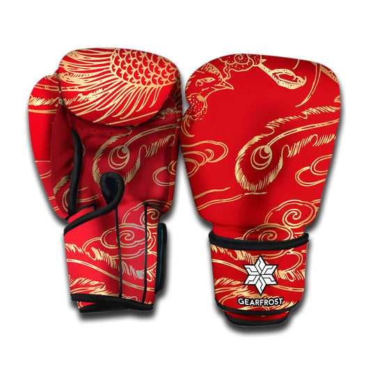 Chinese Phoenix Print Boxing Gloves