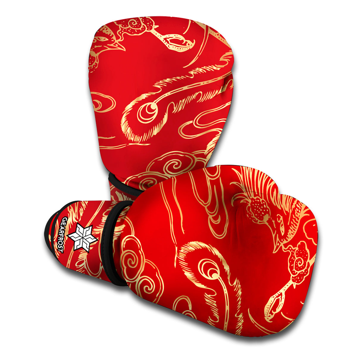 Chinese Phoenix Print Boxing Gloves