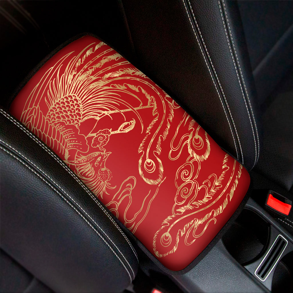 Chinese Phoenix Print Car Center Console Cover
