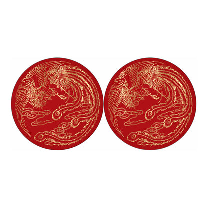 Chinese Phoenix Print Car Coasters