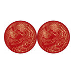 Chinese Phoenix Print Car Coasters