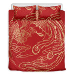 Chinese Phoenix Print Duvet Cover Bedding Set