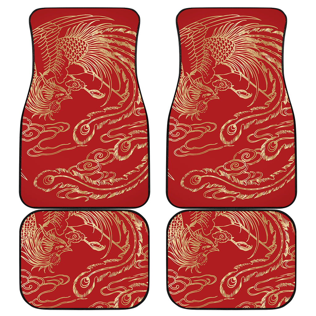 Chinese Phoenix Print Front and Back Car Floor Mats