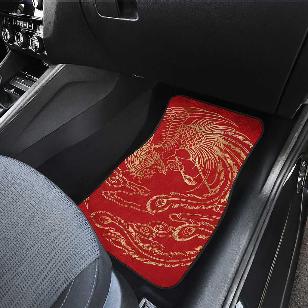Chinese Phoenix Print Front and Back Car Floor Mats