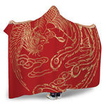Chinese Phoenix Print Hooded Blanket