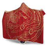 Chinese Phoenix Print Hooded Blanket
