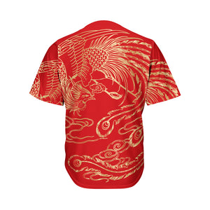Chinese Phoenix Print Men's Baseball Jersey