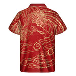 Chinese Phoenix Print Men's Short Sleeve Shirt