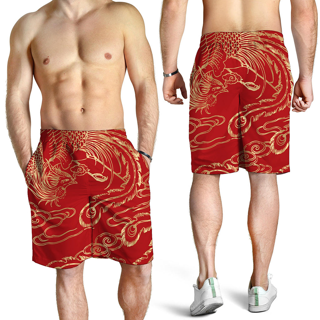 Chinese Phoenix Print Men's Shorts