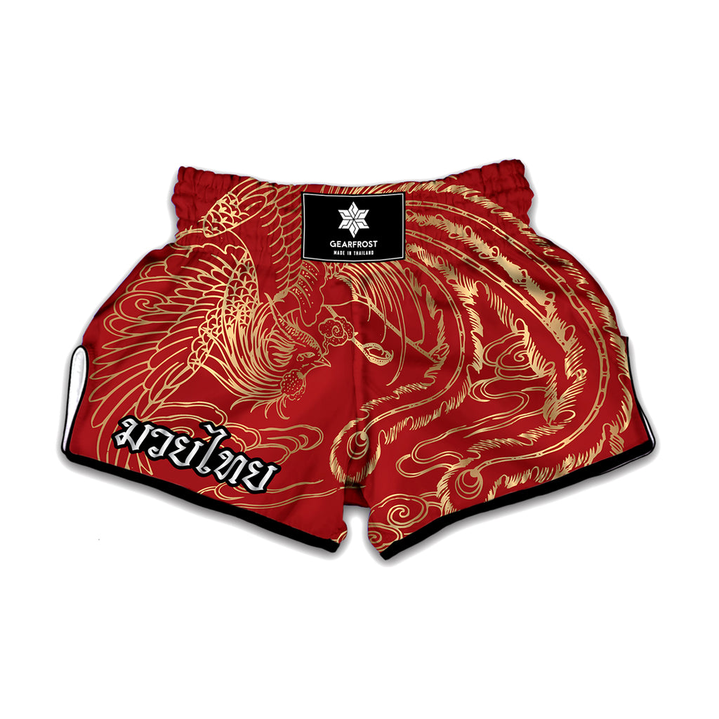Chinese Phoenix Print Muay Thai Boxing Shorts