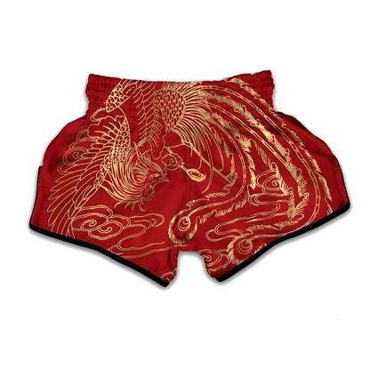Chinese Phoenix Print Muay Thai Boxing Shorts