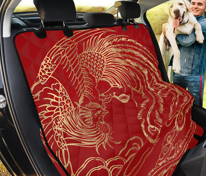 Chinese Phoenix Print Pet Car Back Seat Cover