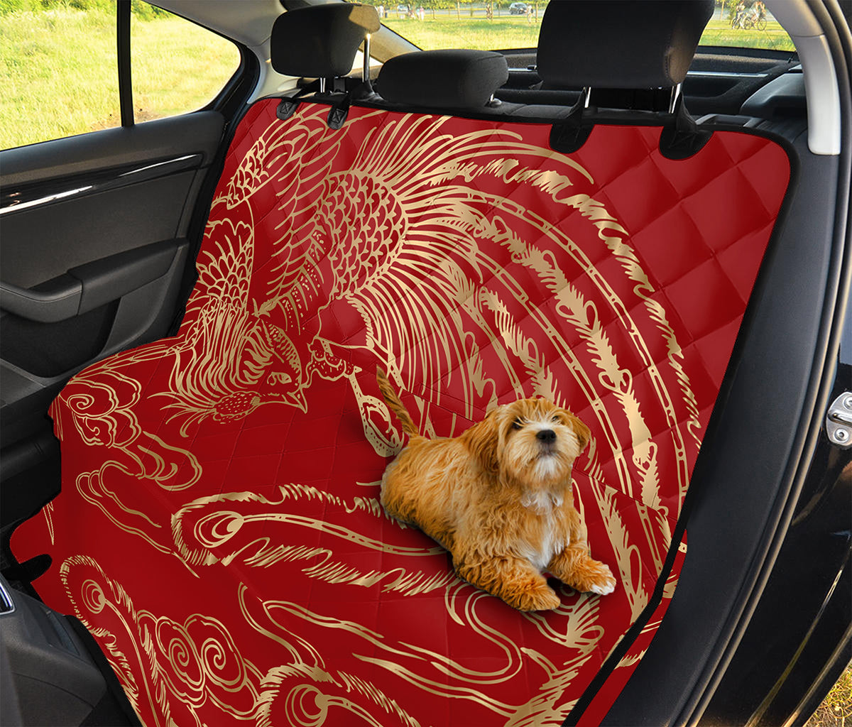 Chinese Phoenix Print Pet Car Back Seat Cover