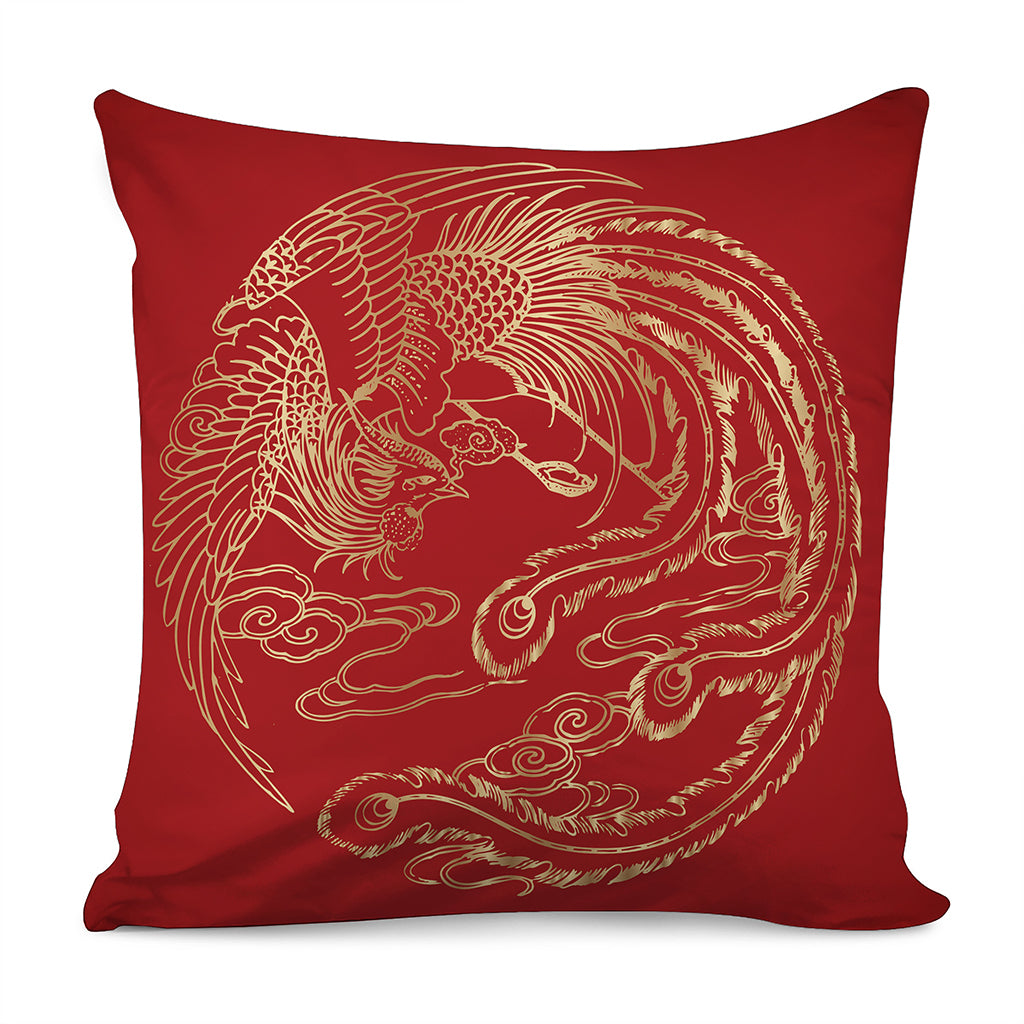 Chinese Phoenix Print Pillow Cover