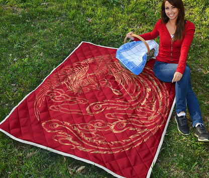 Chinese Phoenix Print Quilt