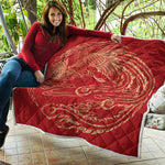 Chinese Phoenix Print Quilt