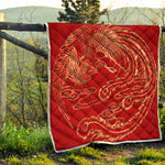 Chinese Phoenix Print Quilt